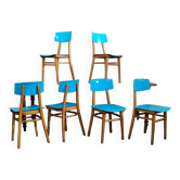 Lot de 6 chaises bleues TON (Thonet)