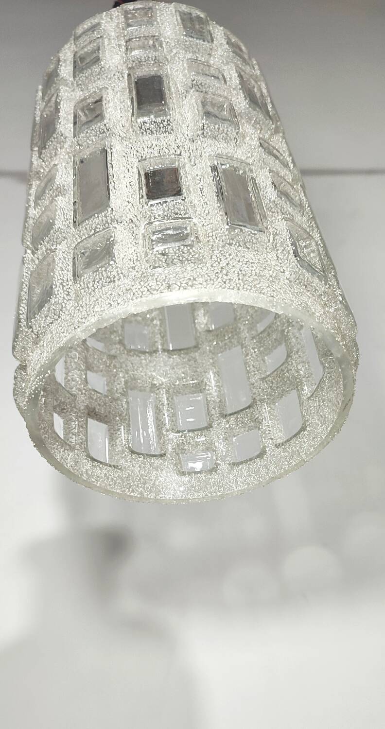 Lámpara de techo " Voghera" de cristal. Italia, 1970s.