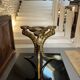 1970s side table in brass and glass