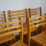 6 stackable wooden chairs