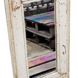 Mirror white wood old teak patina 34x4x58cm