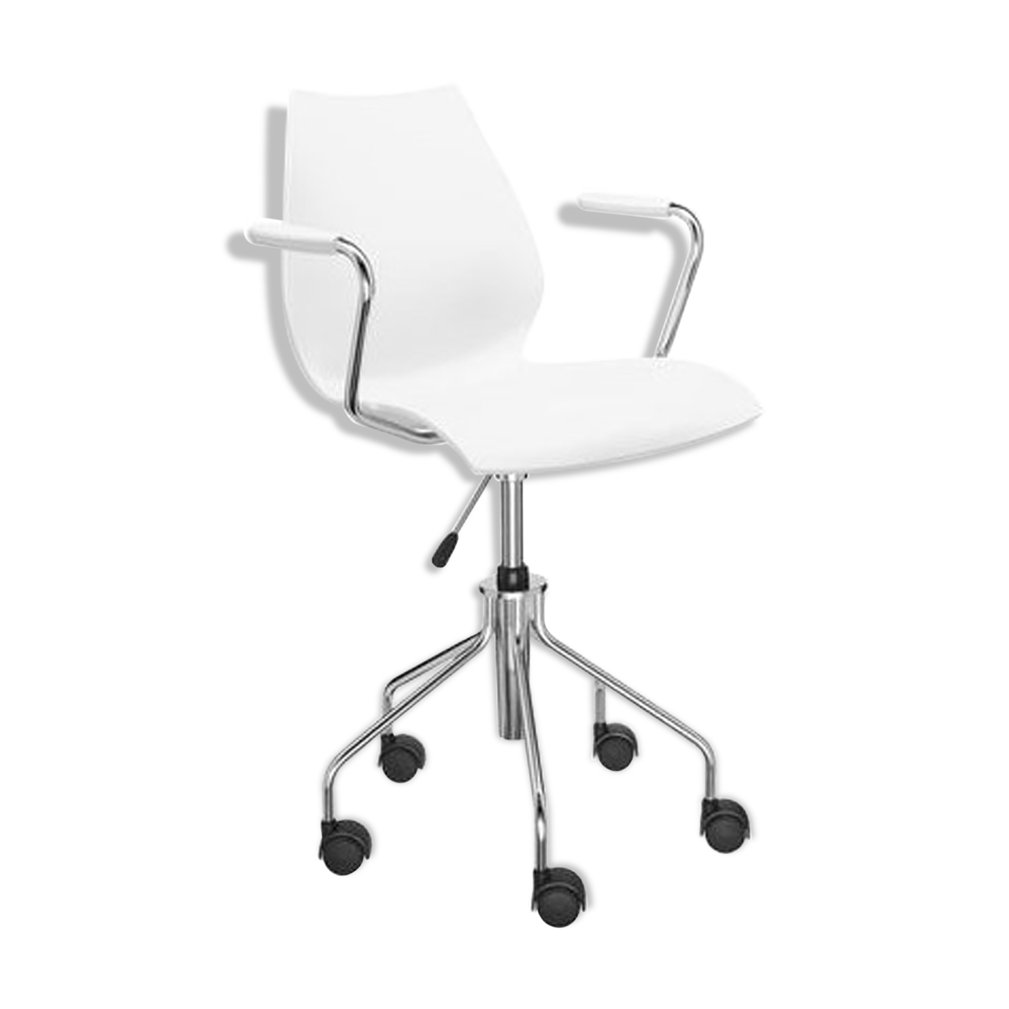 Swivel chair on wheels, design Vico Magistretti,  kartel