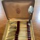 Box of 12 small silver-plated Art Deco spoons