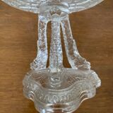 Ancienne paire drageoir coupe cristal pied tripode poisson XIXème vintage