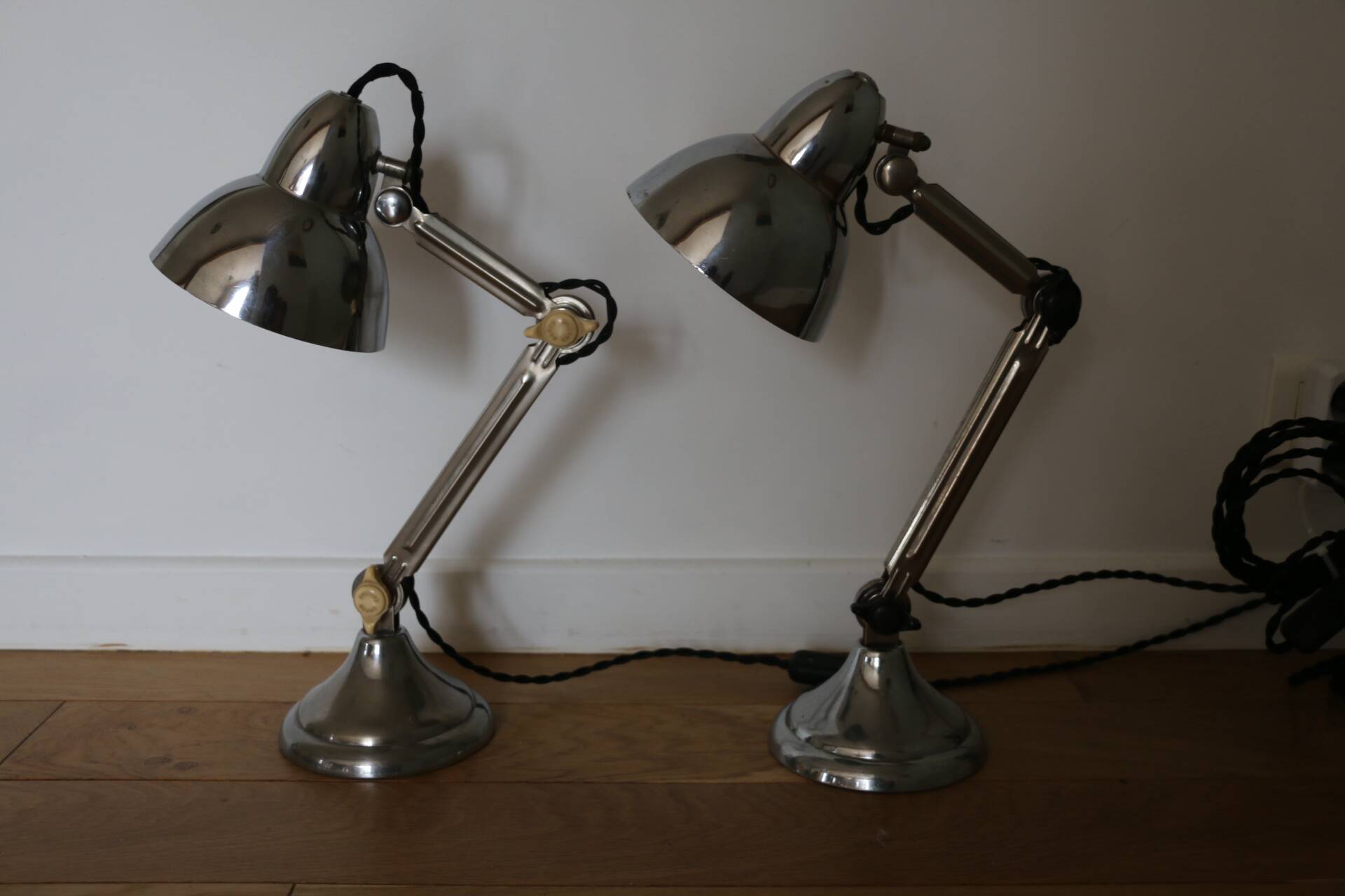 Pair of Super Chrome lamps 1930