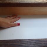 Coiffeuse en rotin avec son tabouret
