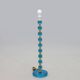 Nybro Armaturfabrik Lamp Blue Cast Glass and Brass Signed Sweden 1960