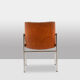 Série de 6 chaises en cuir et métal chromé, années 1970