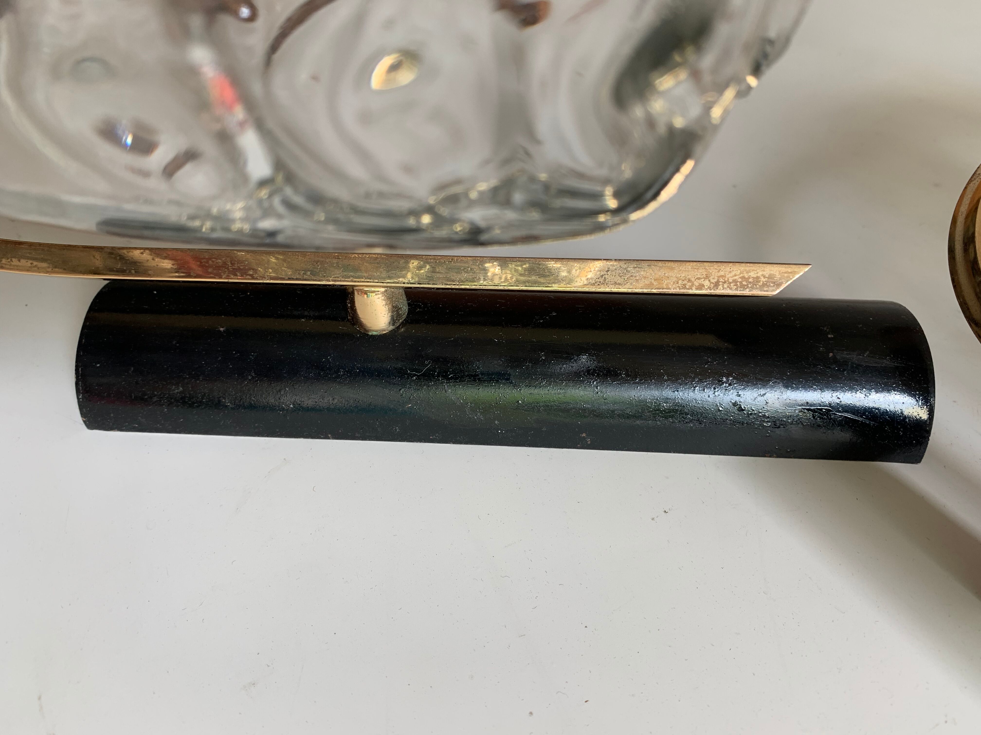 Vintage brass and glass wall sconces