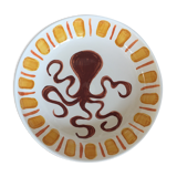 Hand-painted glazed ceramic salad bowl