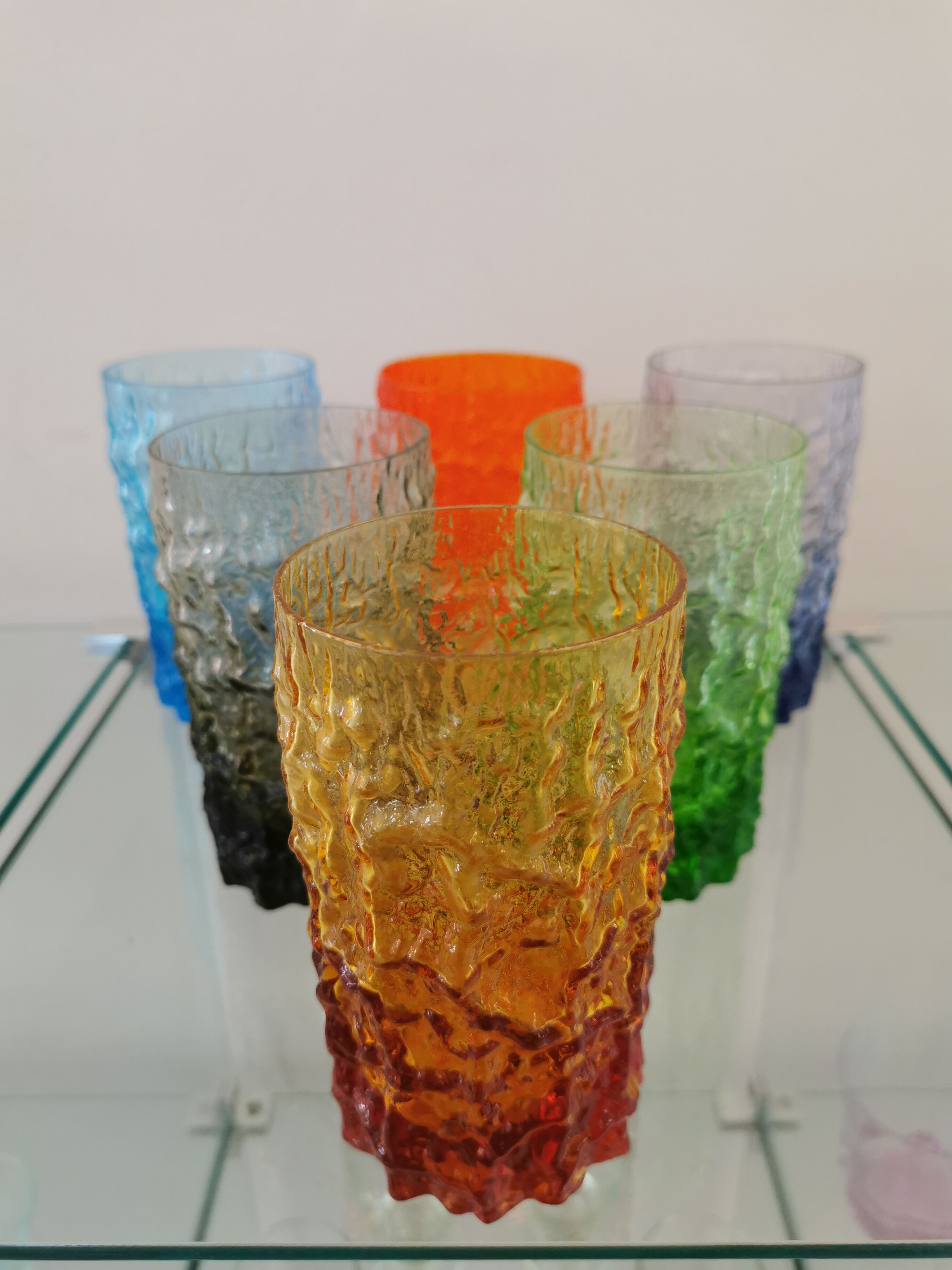 Service of 6 glasses by Geoffrey Baxter by Whitefriars, England 1960