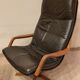 Fauteuil pivotant avec repose-pieds, Berg Forniture, Danemark, années 1970