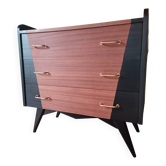 Commode scandinave pieds compas noir