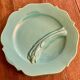 5 vintage barbotine asparagus plates