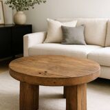 Table basse ronde en chêne massif