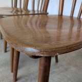 Ensemble de 4 chaises de salle à manger Windsor vintage : en bois des années 50 / STOL Kamnik