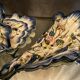 Pair of wall flower girls decorated with cornucopia earthenware from Gien XIX