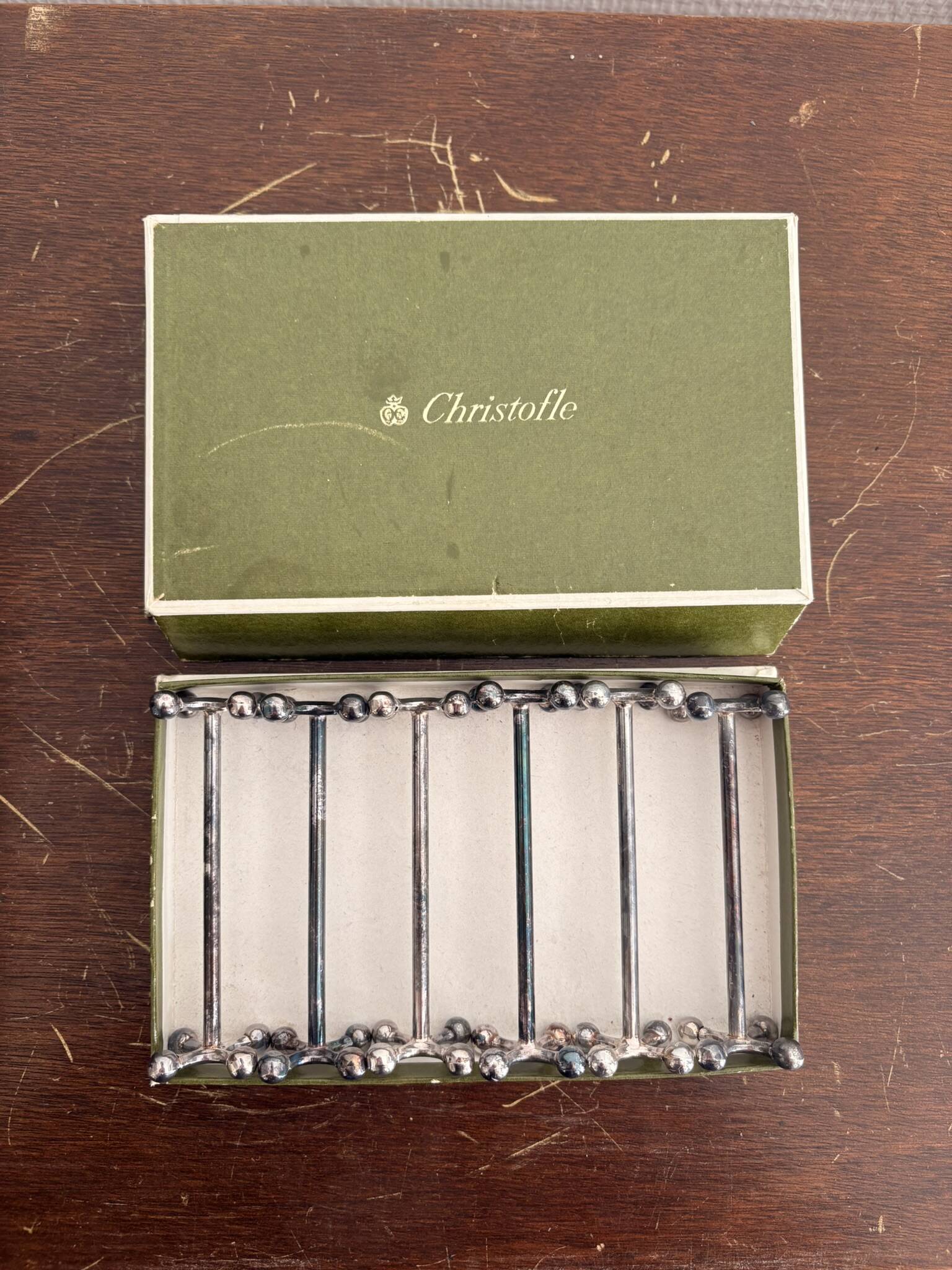 6x knife rests Christofle Silver-plated Christofle "4 Balls"