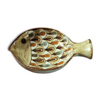 Empty pocket fish in ceramic by Jean-Claude Malarmey, 60s