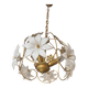 Lustre vintage en verre de Murano à fleurs opaline et laiton – 1970 (É