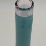 Vase bouteille verre doublé bleu