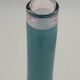 Blue lined glass bottle vase