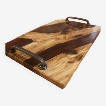Wood and epoxy resin serving tray