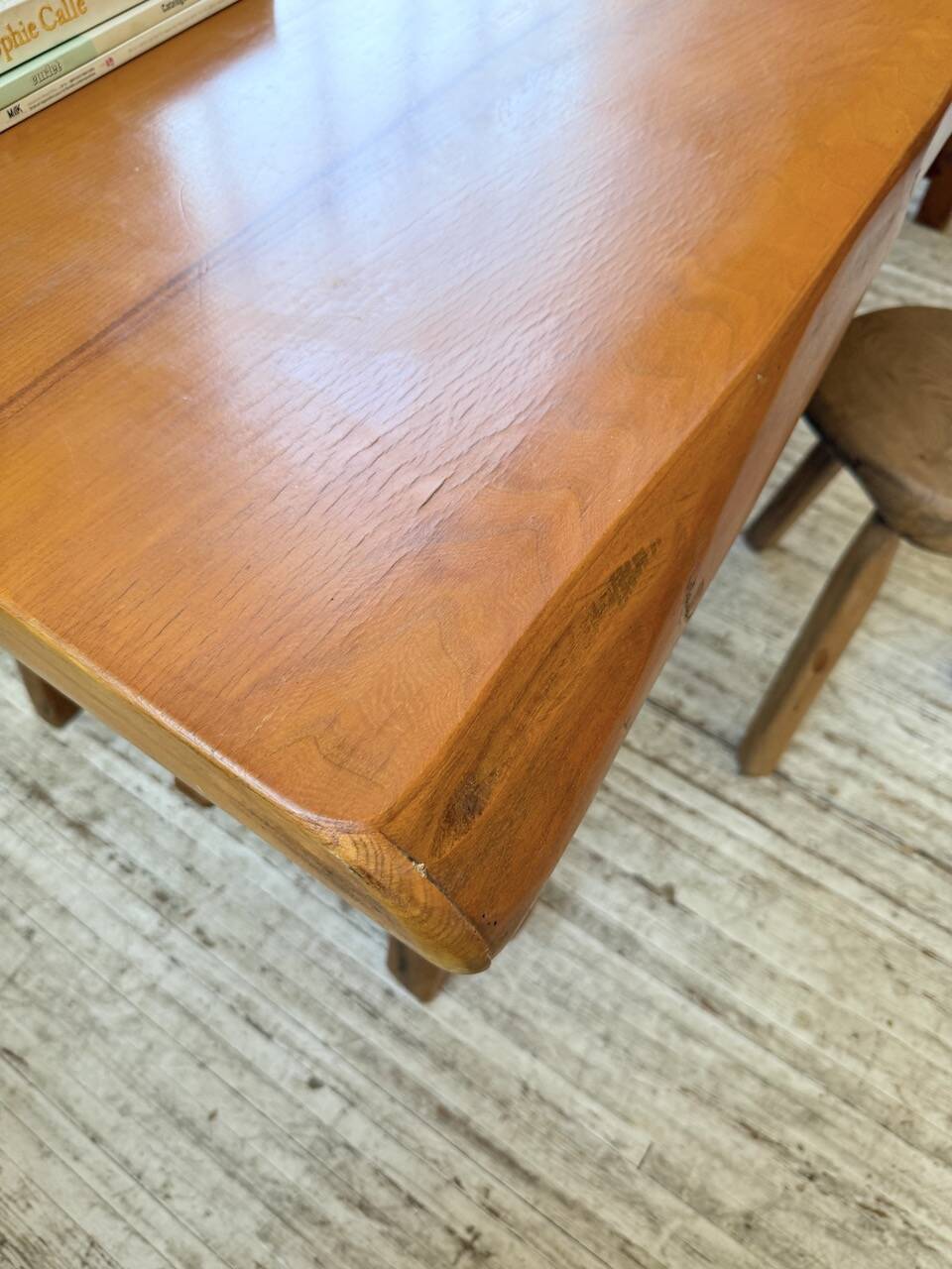 Aranjou farmhouse table in blond elm, 1950s