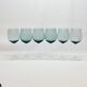 6 Large Wine or Water Balloon Glasses in Petrol Blue Color Blown Glass