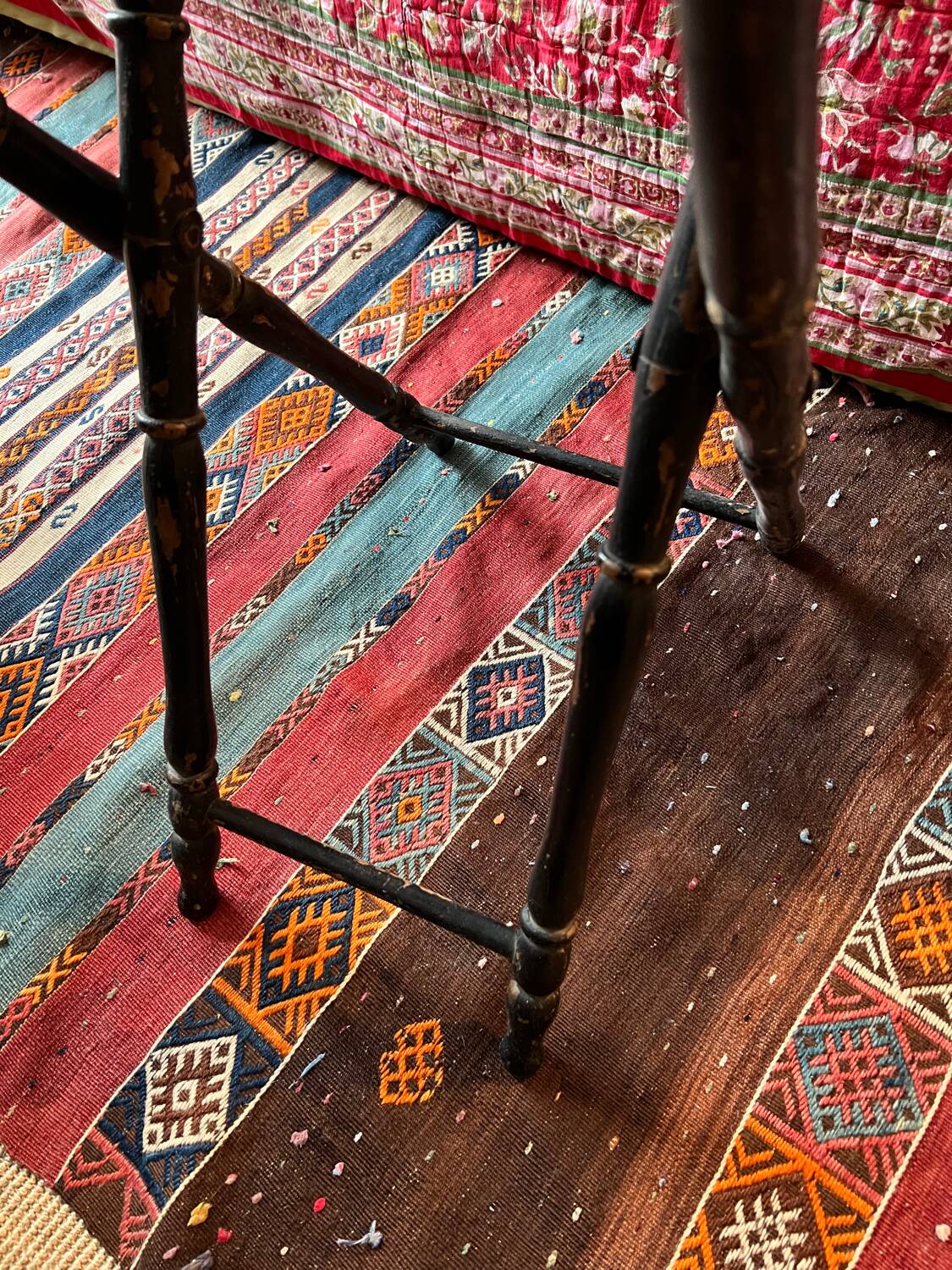 Table guéridon pliante plateau decoré