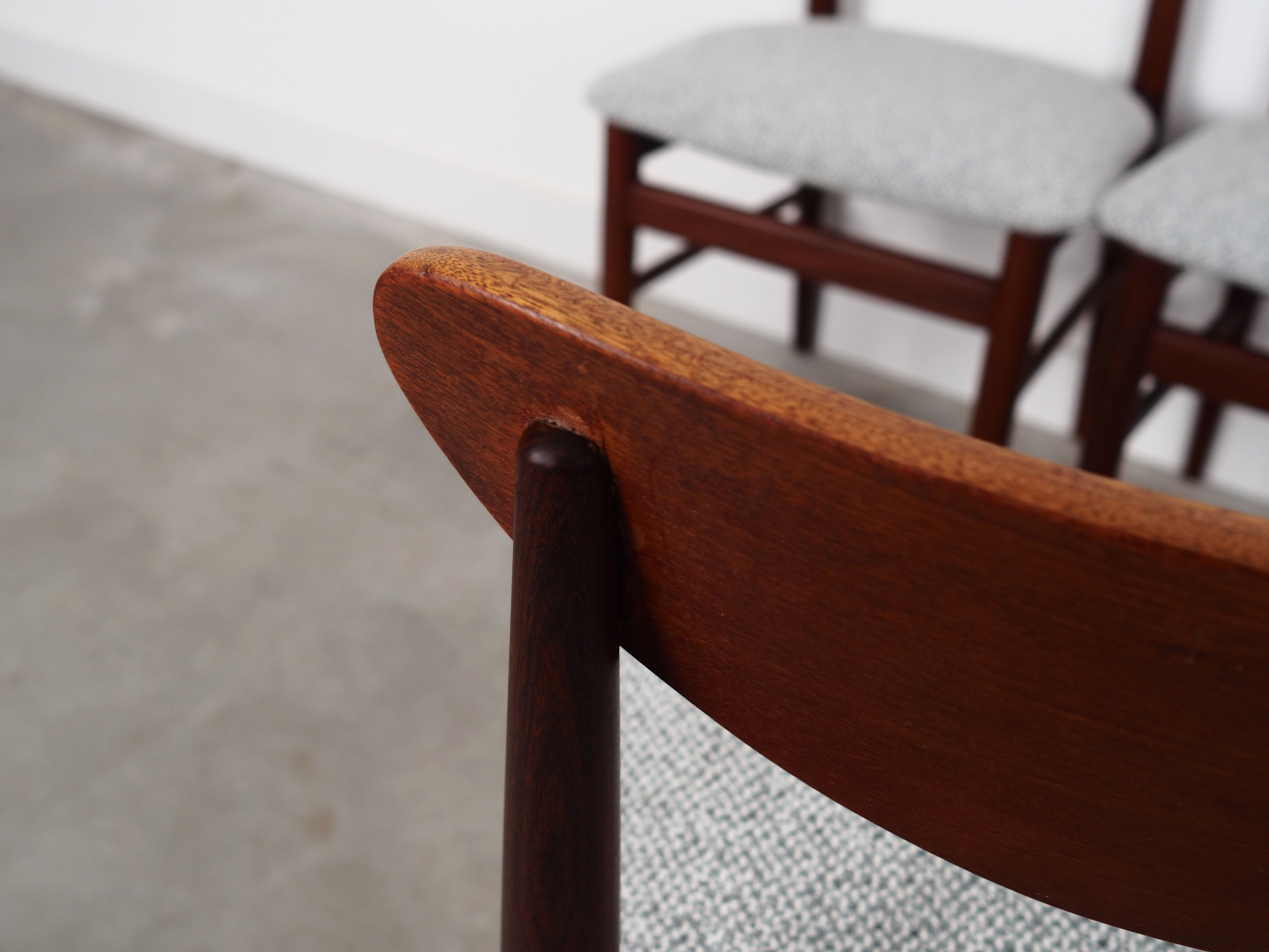 Set of three teak chairs, danish design, 1970s