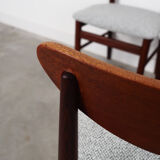 Set of three teak chairs, danish design, 1970s