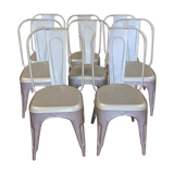 8 industrial iron chairs