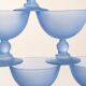 Set de 6 coupes à glace en verre bleu givré