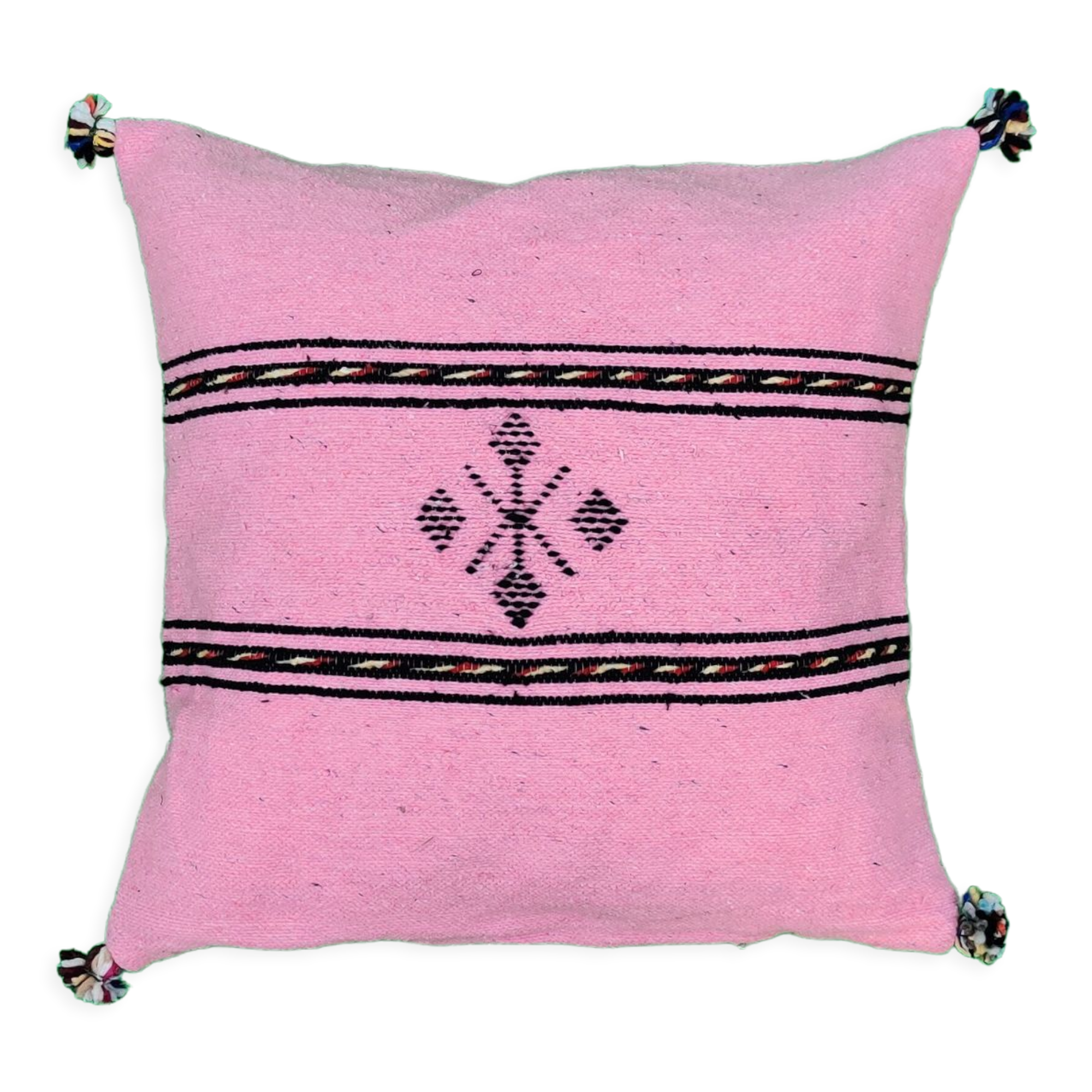 Berber cushion pink edged