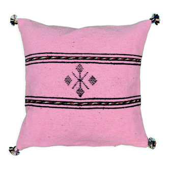 Berber cushion pink edged