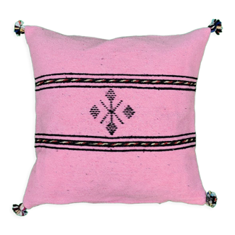 Coussin berbère rose liséré