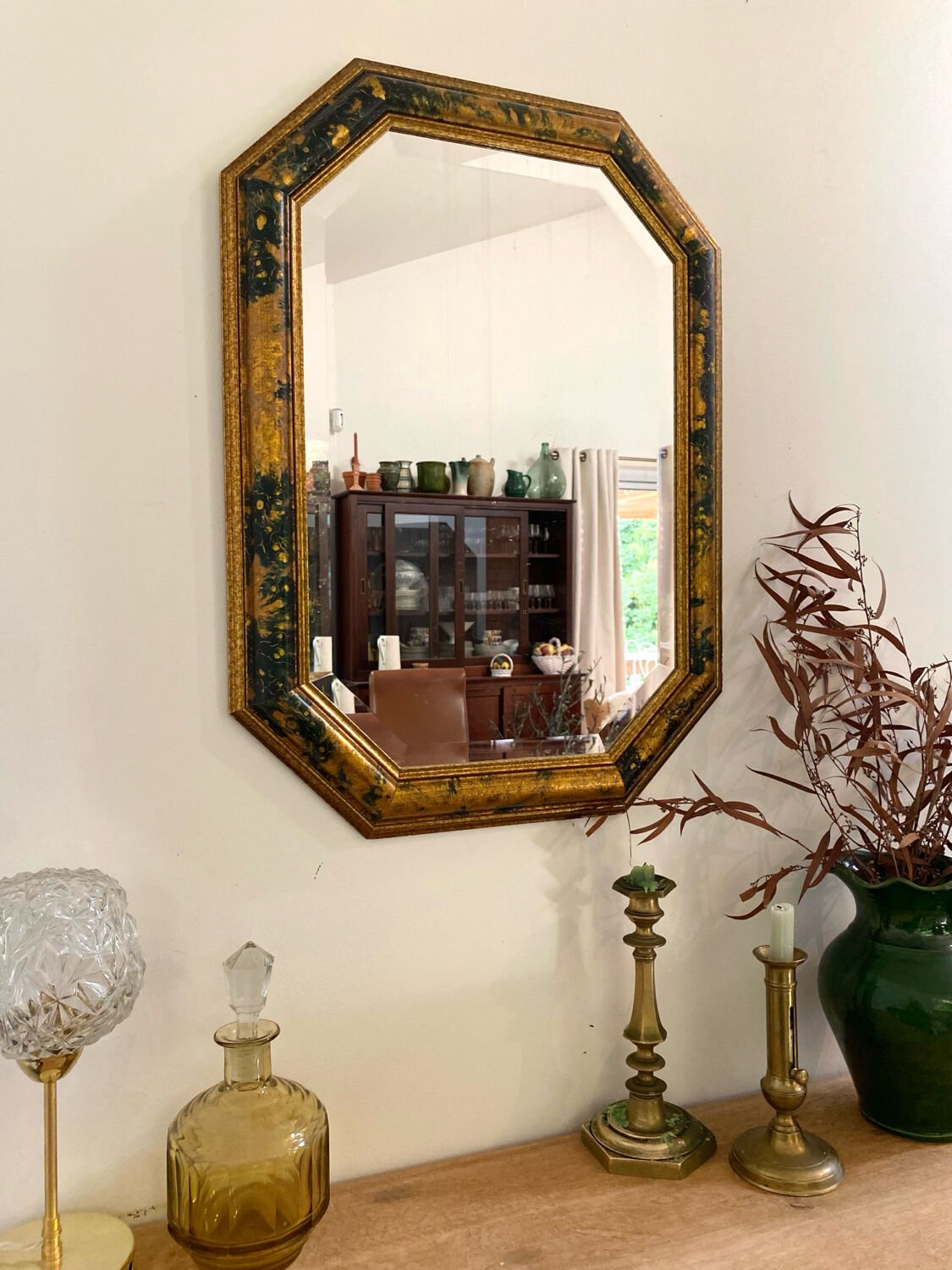 Miroir octogonal Art Déco ancien