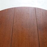 Set of 2 round mid-century teak side tables by Carlo Jensen for Poul Hundevad, 1960s, Danish modern design, foldable