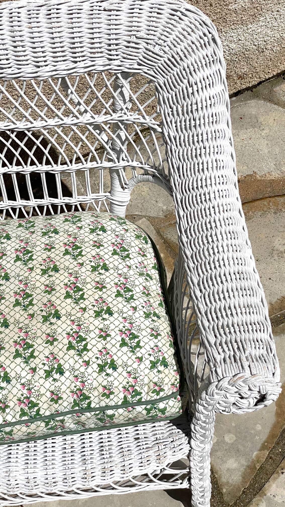 Vintage rattan kids garden armchair