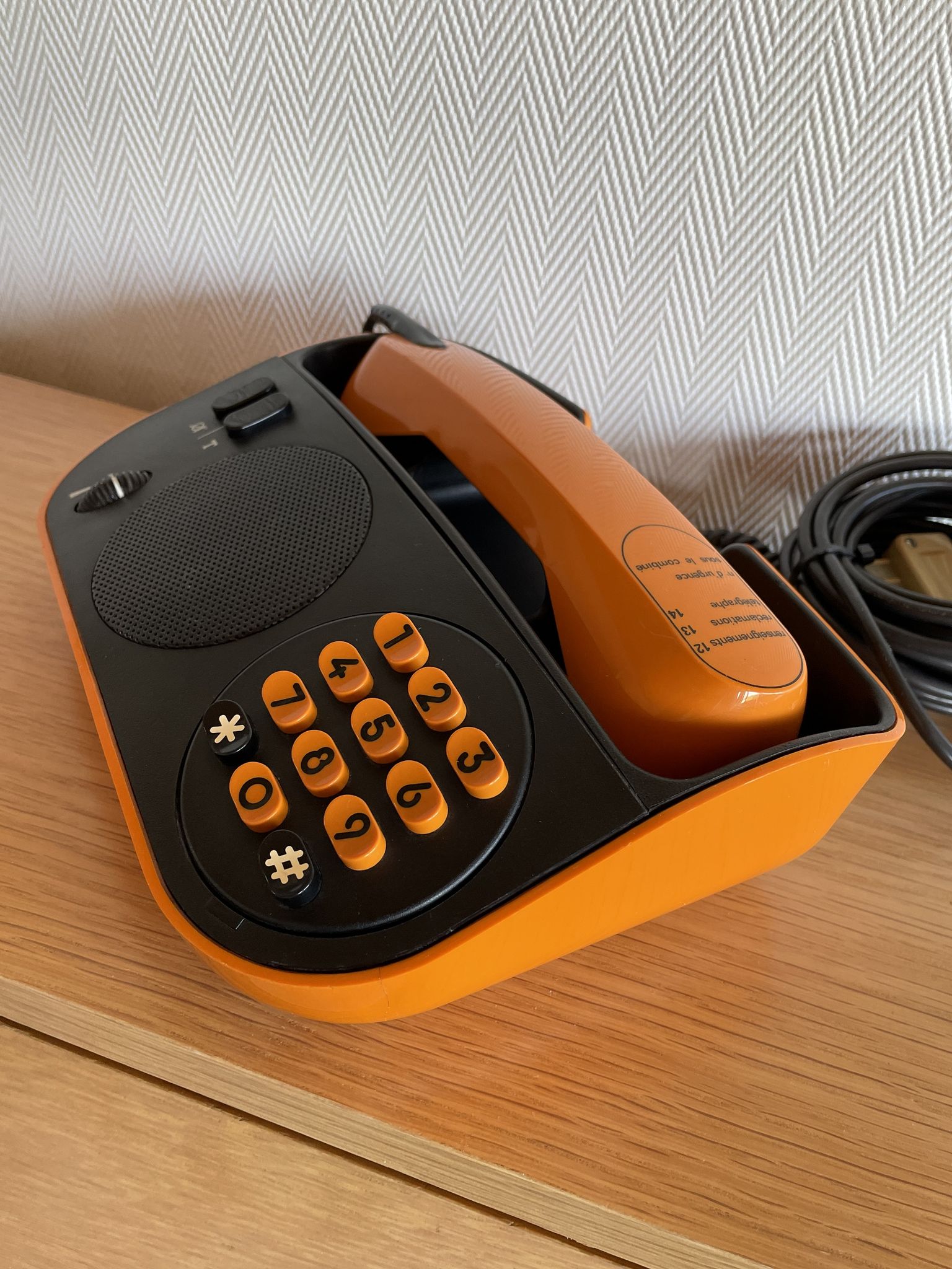 Phone orange pop art vintage telic ptt 1975 design f. quirin
