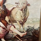 Tableau "Le Bon Pasteur". Huile sur toile.