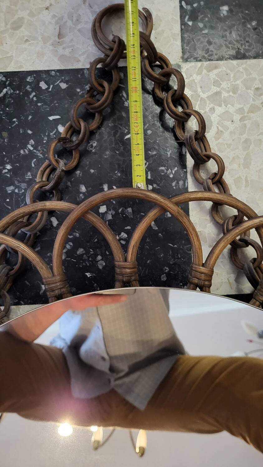 Rattan sun mirror 1970s