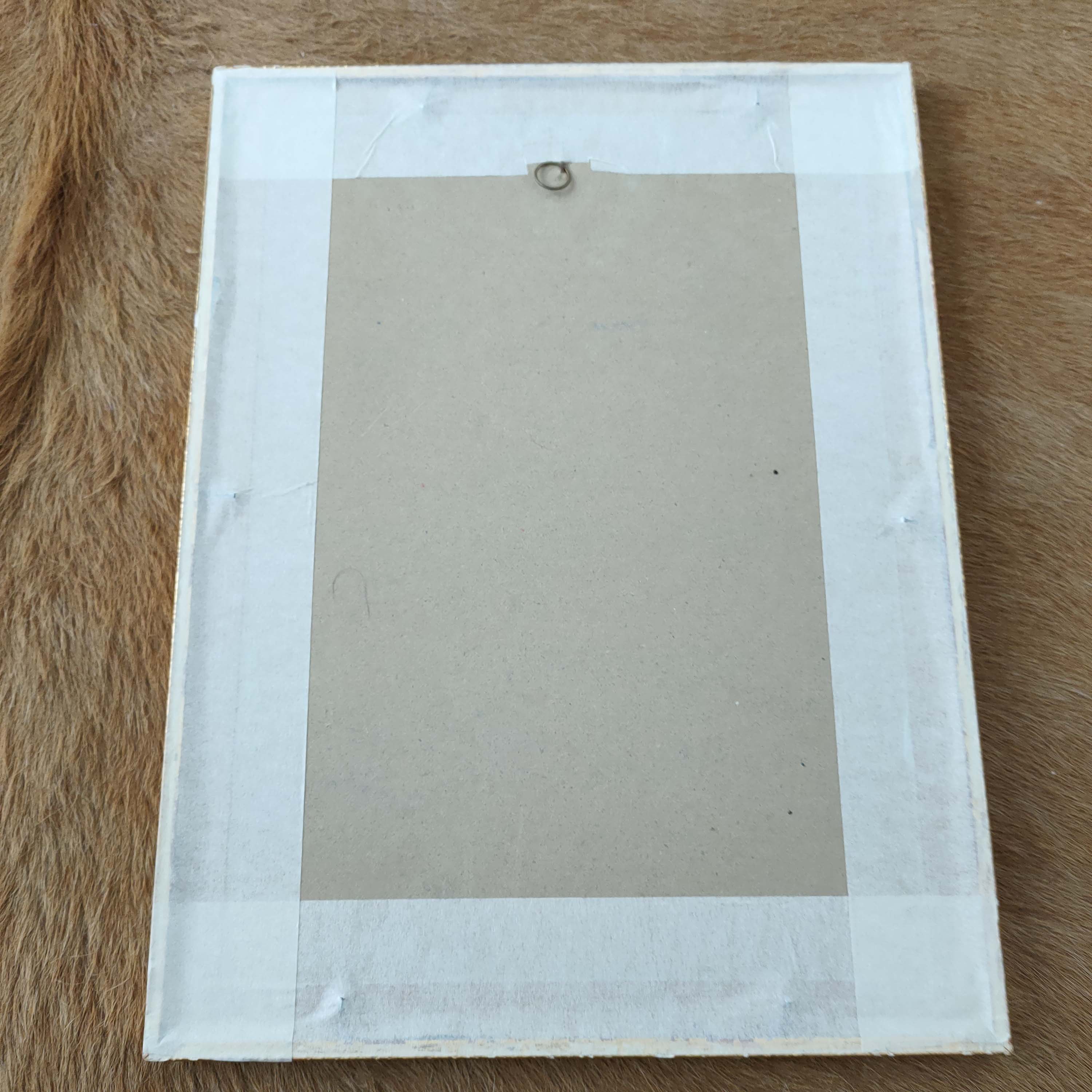 Illustration bouquet flowers frame gilded wood