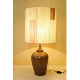 Sandstone lamp base and cotton thread lampshade, 1970s.