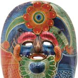Colorful Mexican terracotta mask, 1970s