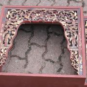 Ancienne tête de lit chinois en bois sculpté