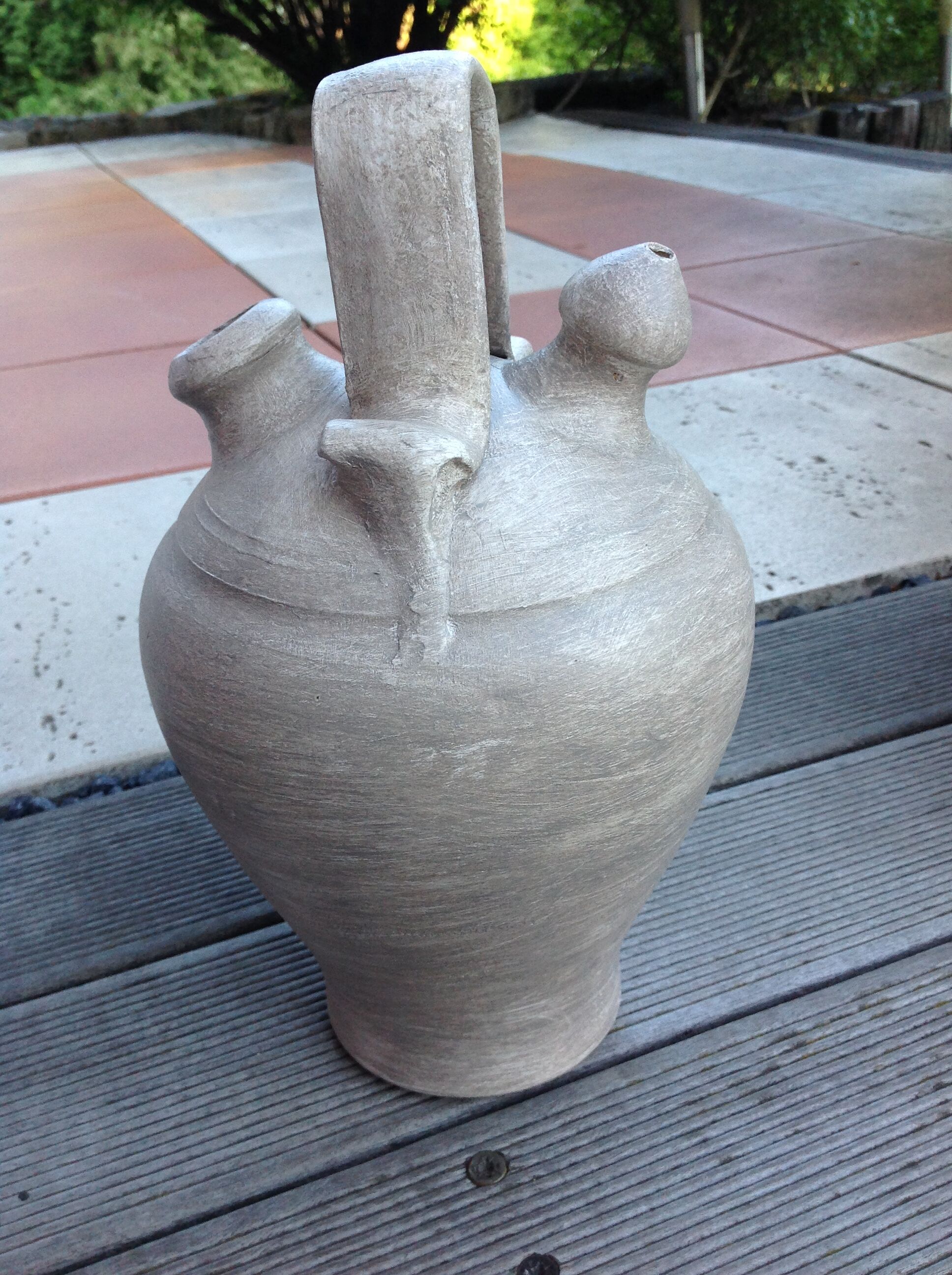 Old painted terracotta gargolet 60s-70s