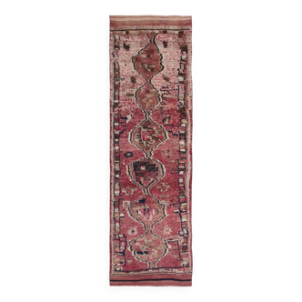 Red Cream Tribal Turkish Runner Rug 88x311Cm SK 18885