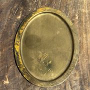 Petit plateau doré ovale vintage indien L14,5